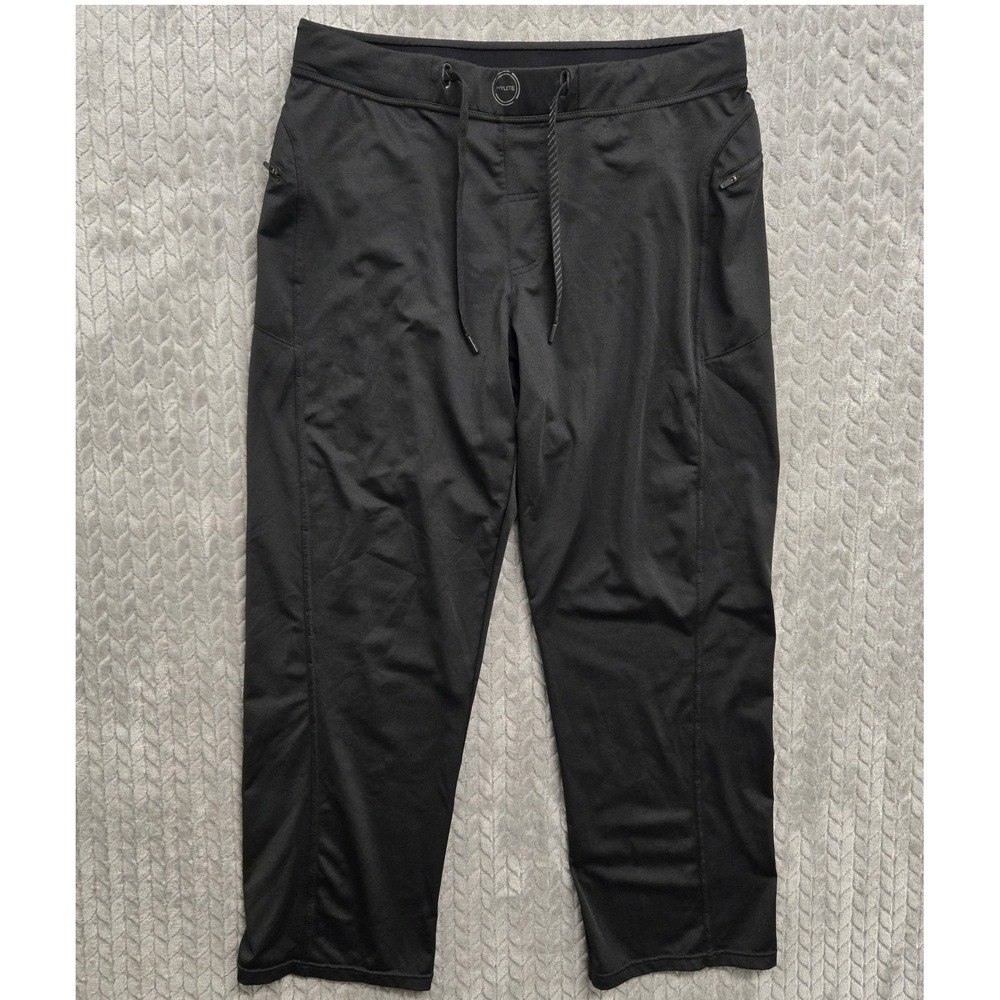 HYLETE Mens XL Black Training Pants Workout Drawstring Zip Pockets‎ 32 Inseam